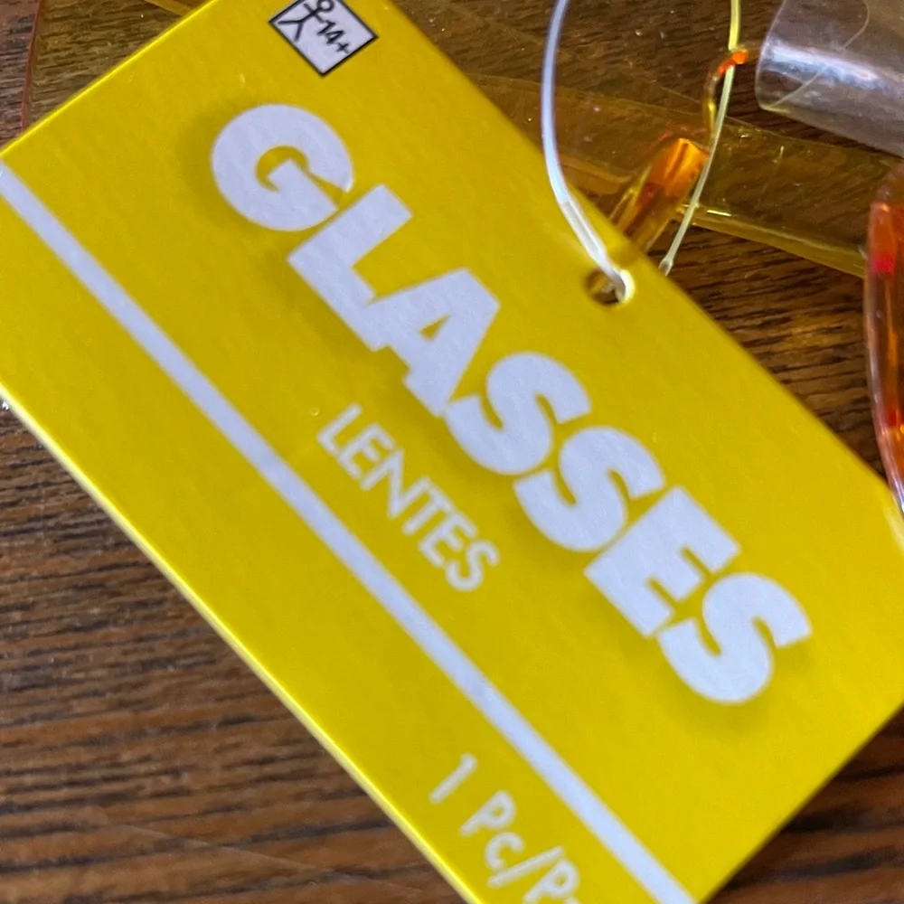12 Amscan Costume Yellow Colored Glasses Frameless Round Glasses for Adults